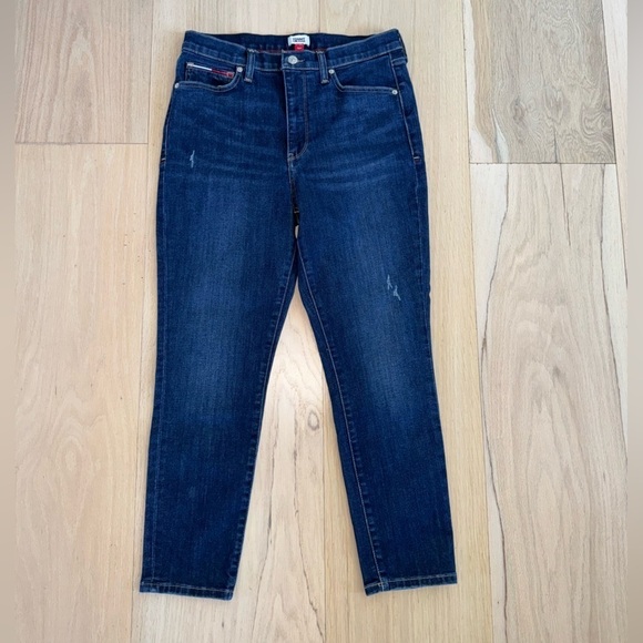 Tommy Hilfiger Tommy Jeans Skinny High Rise Ankle Dark Wash Size 12 - Picture 1 of 5